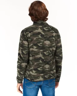 ON SPIRIT - PILE UOMO  FULL ZIP  FANTASIA  MILITARE VERDE ,MARRONE E NERO - ARTURO