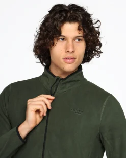 ON SPIRIT - PILE UOMO  FULL ZIP  VERDE MILITARE- EMILIO