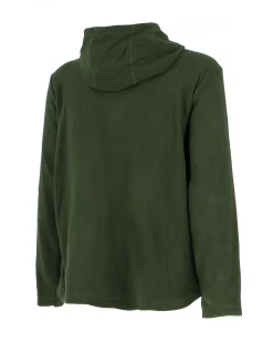 ON SPIRIT - Pile verde scuro da uomo con cappuccio e zip frontale - GOLIA