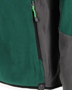 ON SPIRIT - Pile verde scuro e nero da uomo con zip frontale - MATTEO