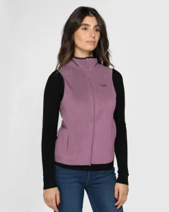 ON SPIRIT - SMANICATO IN PILE DONNA  FULL ZIP MALVA -  LUCIA