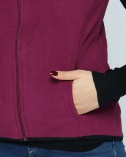 ON SPIRIT - SMANICATO IN PILE DONNA  FULL ZIP PORPORA -  LUCIA