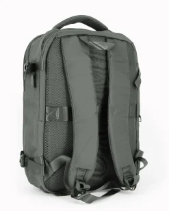 OR&MI - Zaino ufficio grigio in nylon con fibbie laterali regolabili