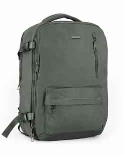 OR&MI - Zaino ufficio grigio in nylon con fibbie laterali regolabili