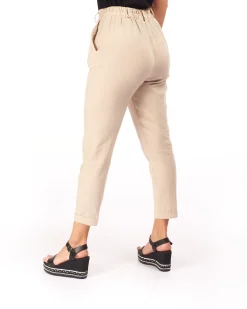 PANTALONE TASCA AMERICA LINO-VISCOSA