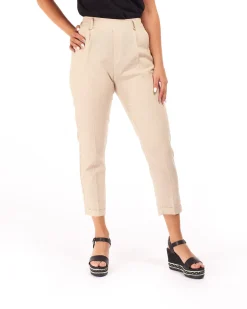 PANTALONE TASCA AMERICA LINO-VISCOSA