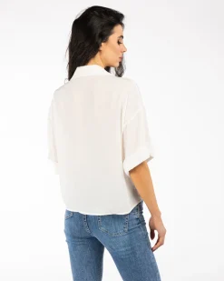 PAQUITA - CAMICIA MANICA BOTTONI IN ORO