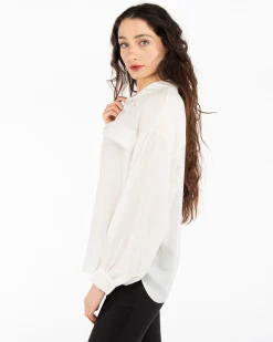 PAQUITA - CAMICIA MANICA LUNGA PATTINE STONDATA