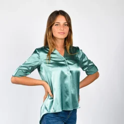 PAQUITA - CAMICIA MANICA 3/4 SCOLLO V