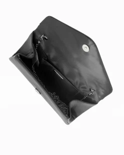 POCHETTE PU C/PATTA A PUNTA+LETTERING