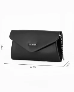 POCHETTE PU C/PATTA A PUNTA+LETTERING