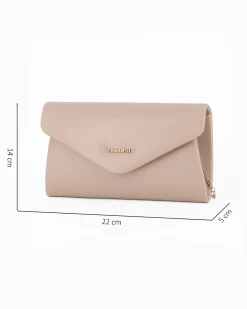 POCHETTE PU C/PATTA A PUNTA+LETTERING