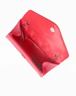 POCHETTE PU C/PATTA A PUNTA+LETTERING