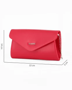 POCHETTE PU C/PATTA A PUNTA+LETTERING