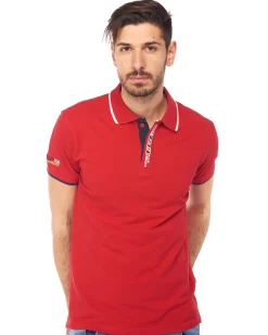 POLO MEZZA MANICA PIQUET RICAMO BANDIERA