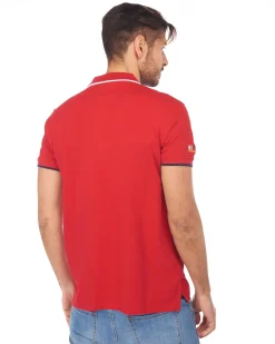 POLO MEZZA MANICA PIQUET RICAMO BANDIERA