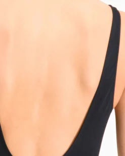 PUMA - Costume da bagno intero nero con logo bianco