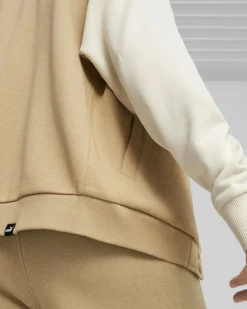 PUMA - Felpa bomber comfort fit beige da donna