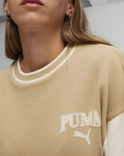 PUMA - Felpa comfort fit beige da donna