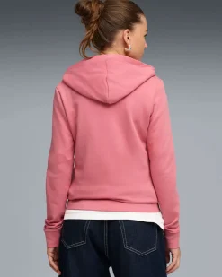 PUMA - FELPA CON CAPPUCCIO ROSA ESSENTIAL LOGO LAB METALLIC    DA DONNA, 691829-25
