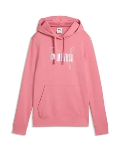 PUMA - FELPA CON CAPPUCCIO ROSA ESSENTIAL LOGO LAB METALLIC    DA DONNA, 691829-25