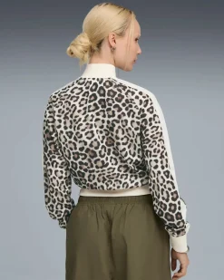 PUMA - FELPA LEOPARD T7 LUXE AOP SHORT TRACK CON BANDE PANNA DA DONNA , 632342-31