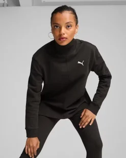 PUMA - FELPA NERA GIROCOLLO ALTO DA DONNA HER 681629-01