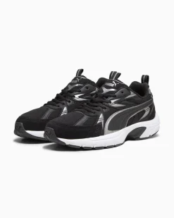 PUMA MILLENIO TECH SUEDE - Scarpa nera con dettagli argento
