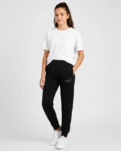 PUMA -PANTALONE DA RAGAZZA (7 - 16 ANNI) ESS RHINESTONE , NERO E LOGO FRONTALE IN STRASS, 693858-01