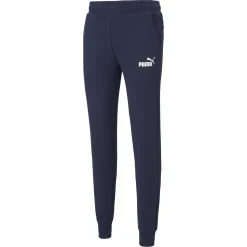 PUMA - Pantalone felpa da uomo blu slim fit con elastico e lacci in vita