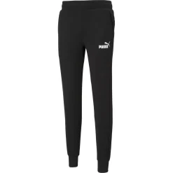 PUMA - Pantalone felpa da uomo nero slim fit con elastico e lacci in vita