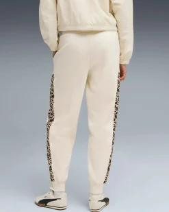 PUMA - PANTALONE  PANNA CON BANDE LEOPARDATE ESSENTIAL GRAPHIC ANIMAL COMFORT DA DONNA, 688086-87