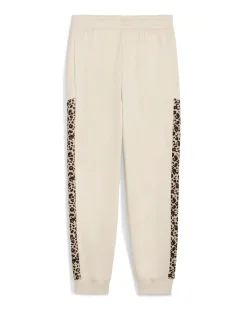 PUMA - PANTALONE  PANNA CON BANDE LEOPARDATE ESSENTIAL GRAPHIC ANIMAL COMFORT DA DONNA, 688086-87
