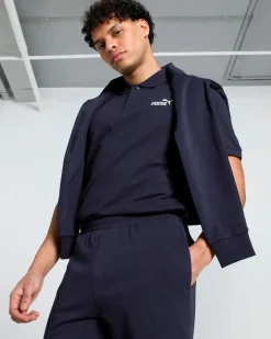 PUMA - POLO BLU ESSENTIAL N.1 LOGO PIQUE TU DA UOMO - 682552-16