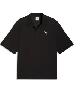 PUMA – POLO NERA  WARDROBE ESS BOXY WAFFLE DA UOMO, 634362-01
