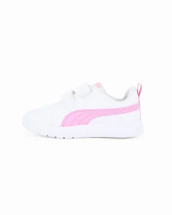 PUMA - SCARPA COURTFLEX V3 V PS BIANCA E ROSA DA BAMBINA, NUMERATA 28/35 - 397642-09