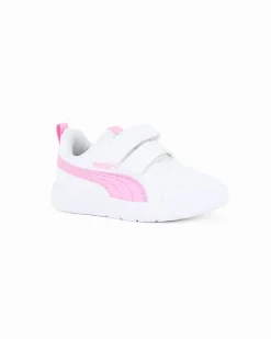 PUMA - SCARPA COURTFLEX V3 V PS BIANCA E ROSA DA BAMBINA, NUMERATA 28/35 - 397642-09