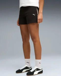 PUMA - SHORT NERO CON BANDE LATERALI MACULATE MARRONE E NERO  ESSENTIAL GRAPHIC ANIMAL TR 5
