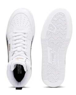 PUMA - Sneaker alta bianca e nera con dettagli oro, numerata 36/39 - CAVEN 2.0 MID JR