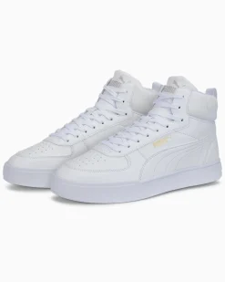 PUMA - Sneakers alta da uomo bianca con dettagli oro e soletta in memory foam - CAVEN MID