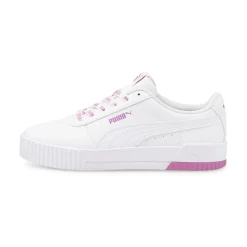 PUMA - Sneakers da donna bianca e rosa con suola in memory foam - CARINA LOGOMANIA