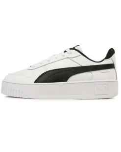 PUMA - Sneakers da donna in VERA PELLE bianca e nera con dettagli argento - CARINA STREET