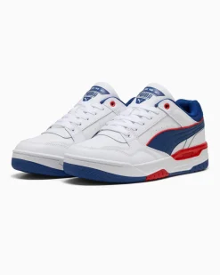 PUMA - SNEAKERS JUNIOR BIANCA BLU E ROSSA REBOUND RETRO GS  DAL 36 AL 39, 401564-03
