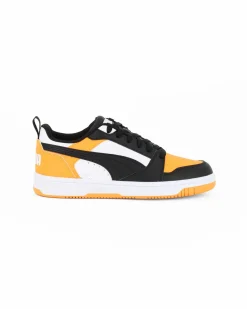 PUMA - SNEAKERS JUNIOR REBOUND V6 LO GS GIALLE CON DETTAGLI BIANCHI E NERI DAL 36 AL 39, 393833-18