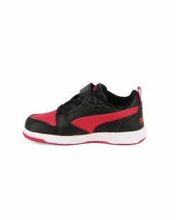 PUMA - SNEAKERS KIDS REBOUND V6 LO AC+TD NERA CON DETTAGLI ROSSI DAL 20 AL 27, 397420-11