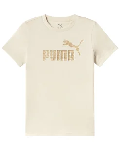 PUMA – T-SHIRT ESSENTIALS+TEXTURED FOIL LOGO JUNIOR BEIGE –692207-87