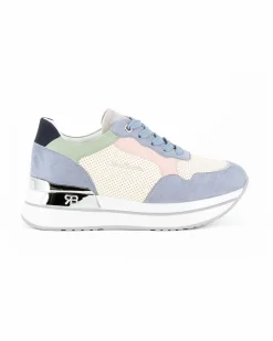 RENATO BALESTRA - Scarpa sneakers azzurra con soletta estraibile in VERA PELLE
