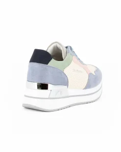RENATO BALESTRA - Scarpa sneakers azzurra con soletta estraibile in VERA PELLE