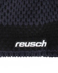 REUSCH - Berretto nero, blu e bianco con fodera interna in pile e pon e pon nero e blu - ELLIE
