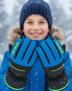REUSCH - GUANTI SCI JUNIOR ALAN JUNIOR BLU, NERI E GIALLO FLUO , 6461115-7002